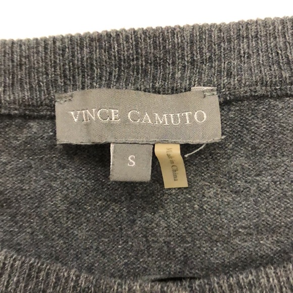 Vince Camuto S Cardigan Grey Sweater Black Lace Button Down Excellent Condition - Picture 3 of 7